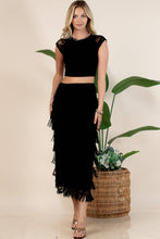 Black Fringe Skirt-Western Fringed Piñata Midi Skirt