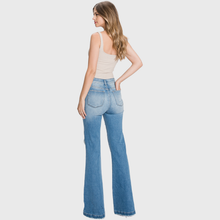 Medium Distressed Super High Rise 70's  Flare Jeans