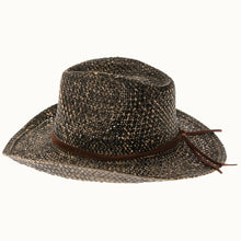 Morocco Raffia Straw Cowboy Hat with Black Stain