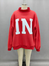 Crimson 'INDIANA & IN' Print Reversible Mockneck Sweater