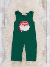 Sleepy Santa Embroidered Overall Kids Romper Set