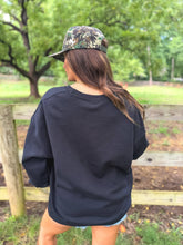 Black Howdy Pumpkin Split Neck Graphic Tee