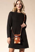 Magnolia Hand-painted Genuine Leather Cellphone Bag