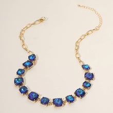 Coral Neon Cushion Square Stone Link Evening Necklace