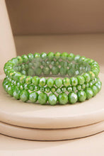 Blue 3 Strand Glass Bead Bracelet Set