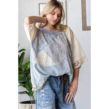 Blue Washed Mix Media Casual Oli+Hali Top