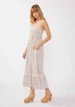 Natural Pink Spaghetti Strap Smocked Bust Button-Down Maxi Lovestitch Dress