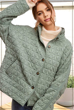 Birdy Sage Oversized Soft Quilted Button Down Jacket
