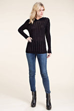 Hoodie Long Sleeve Top With All Over Stones: Black