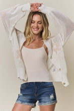 LIGHTWEIGHT FLORAL SWEATER CARDIGAN - CESW3607: IVORY / S-M-L(2-2-2)