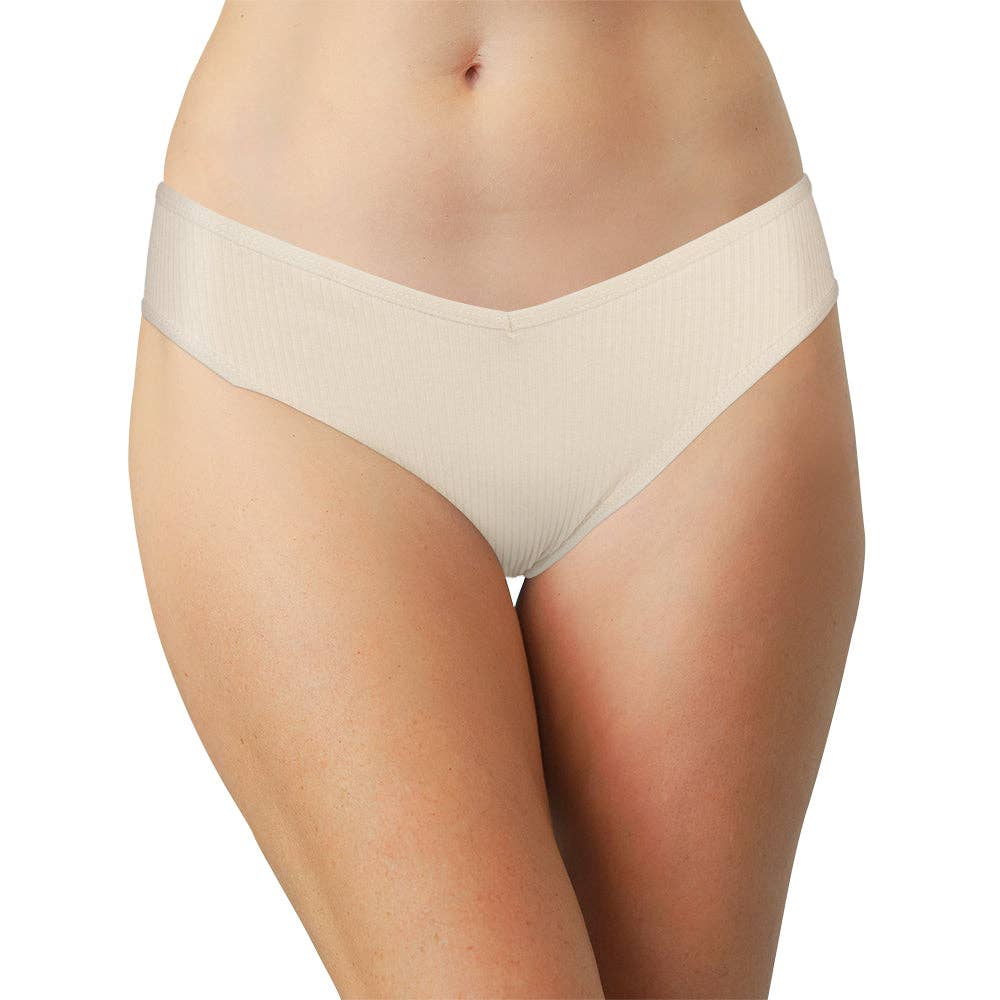 White Cotton Rib Bikini Underwear