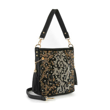 Black Gorgeous Rhinestone Bling Animal Design Hobo