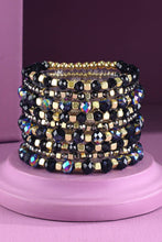 White 9 Set Colorful Stackable Beaded Stretch Bracelet
