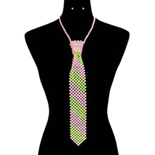 Red White Pearl Neck Tie Necklace