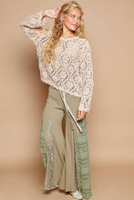 Mocha Open knitted crochet pullover POL sweater