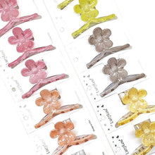 12pk Glitter Flower Hair Claw Clips Sparkle Floral Jaw Clips Colorful Hair Accessories Women