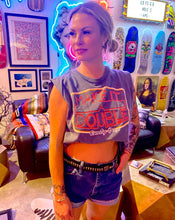 Faded Black Make it a Double Boxy midriff pinned sleeve muscle top