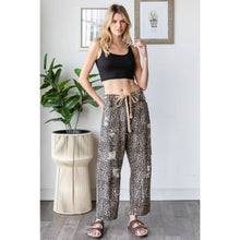 Brown Leopard Washed Distressed Oli+Hali Pants