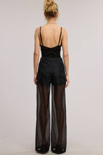Black Straight Leg Sheer Organza Pants with Lined Shorts