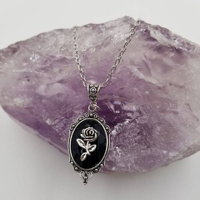 Vintage Rose Pendant Necklace