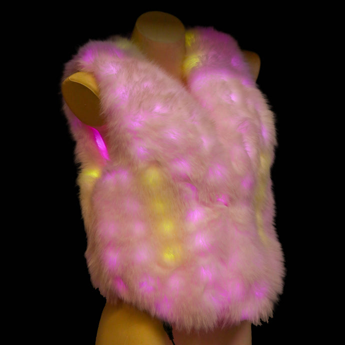LED faux fur vest