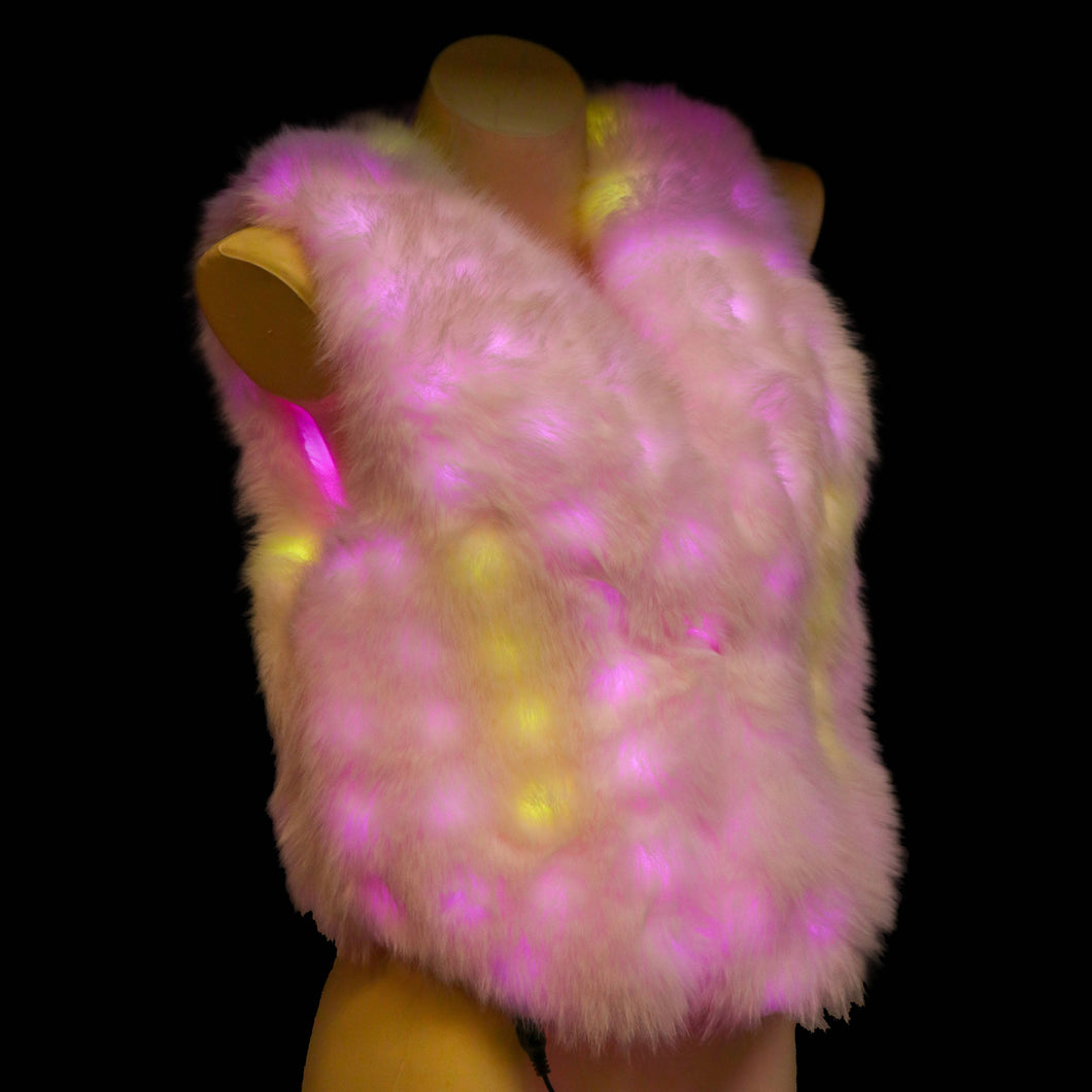 LED faux fur vest