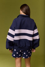 Navy Lilac Lottie Stripe Rugby Pullover