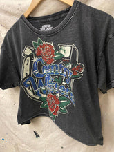 Black Country & Western Horseshoe Relaxed Cropped Acid Wash Tee