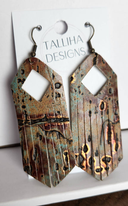 Copper Wildwood Genuine Leather Boho Western Fringe Earrings