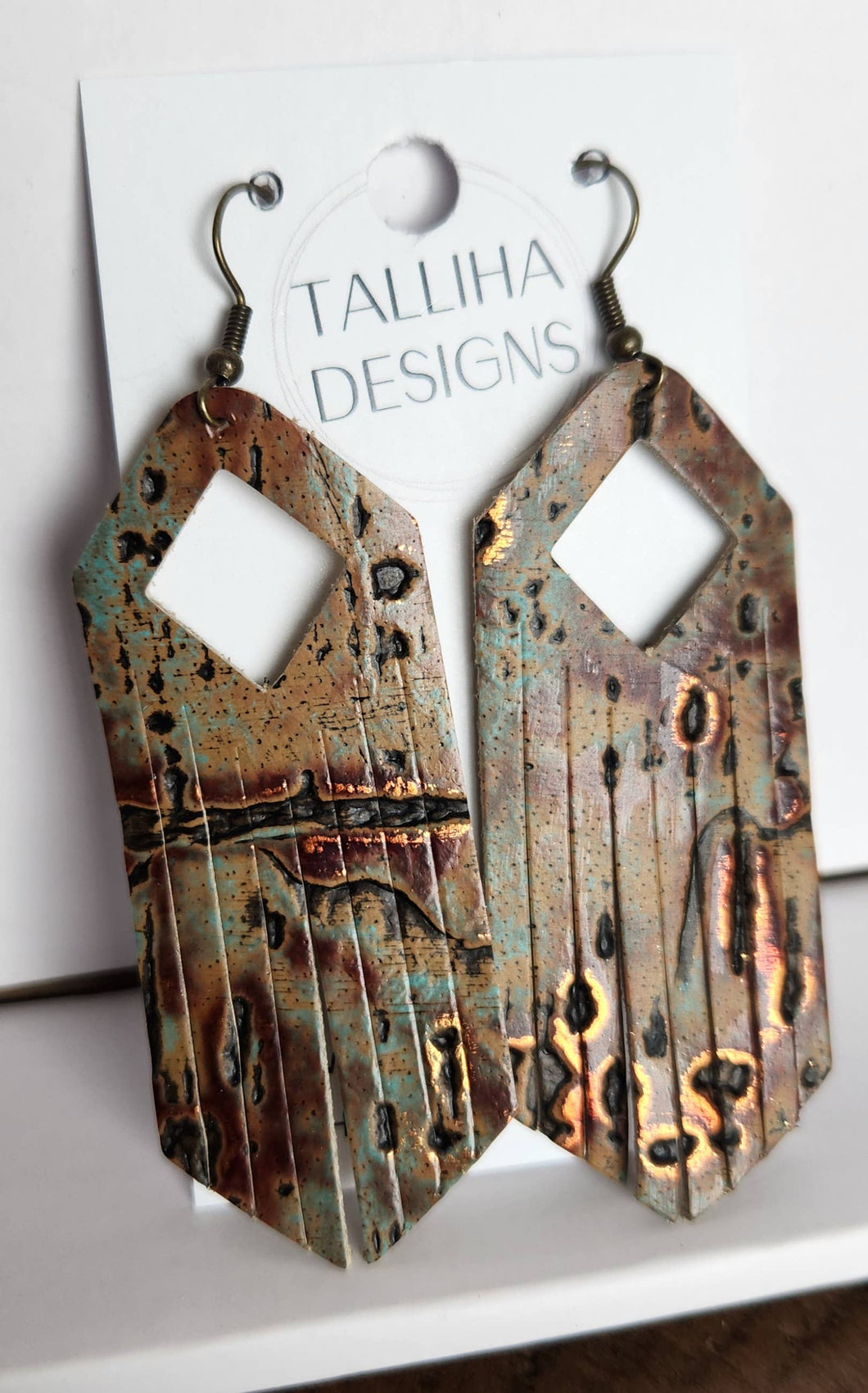 Copper Wildwood Genuine Leather Boho Western Fringe Earrings