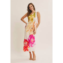 Cream Multi One Shoulder Floral Midi Dress