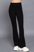 Black Semi Flare Brushed Knit Long Pants