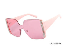 Pink Shield with Rhinestones Woman Sunglasses