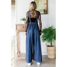 Medium Pleated Denim Overall with Pockets