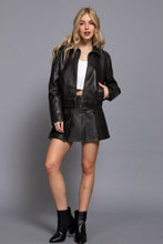 Hazelnut Long Sleeve Wash Effect Faux Leather Jacket
