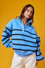 Blue Black Addison Stripe Pullover