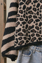 Black Multi Mixed Animal Print Knit Sweater