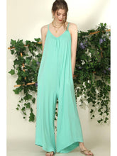 Mint Loose Fit Spaghetti Strap Wide Leg Jumper