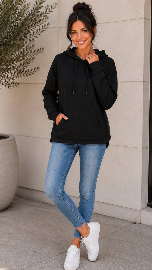 Black Classic Drawstring Hoodie