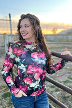 Black Where Flowers Bloom Mesh Top