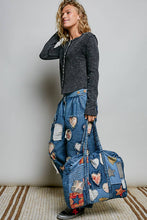 Unique Mix Patchwork Vintage Denim Casual Tote Bag: DEEP DENIM / OS