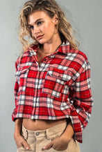 Black Western Inspired Cropped Button Down Plaid Flannel Urban Daizy Shirt