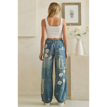 Denim Washed Block Patched Oli+Hali Pants