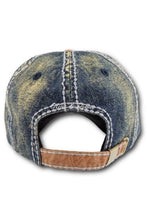 Light Denim Tan Sunflower Bejeweled Glitz Two-Toned Cap, Adjustable:
