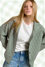 Birdy Sage Oversized Soft Quilted Button Down Jacket