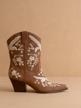 The Bailey Cocoa Embroidered Cowboy Bootie