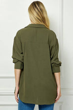 Khaki Oversized Boyfriend Light Weight Air flow Button Up Shirt