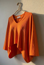Orange Structured Crepe Asymmetrical Poncho Top