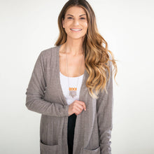 Grey Ella Long Sleeve Ribbed Jersey Cardigan