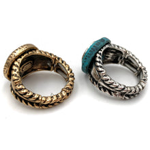 Silver 12 GA Shotgun Bullet Shell Western Stretch Ring: